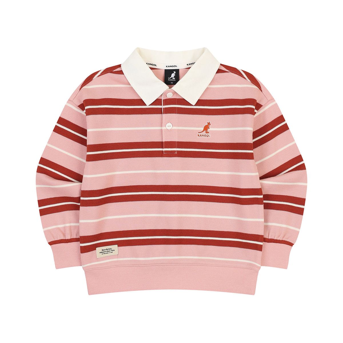 캉골키즈(KANGOL KIDS) 뉴 스트라이프 카라 스웻셔츠 SC 0102 핑크