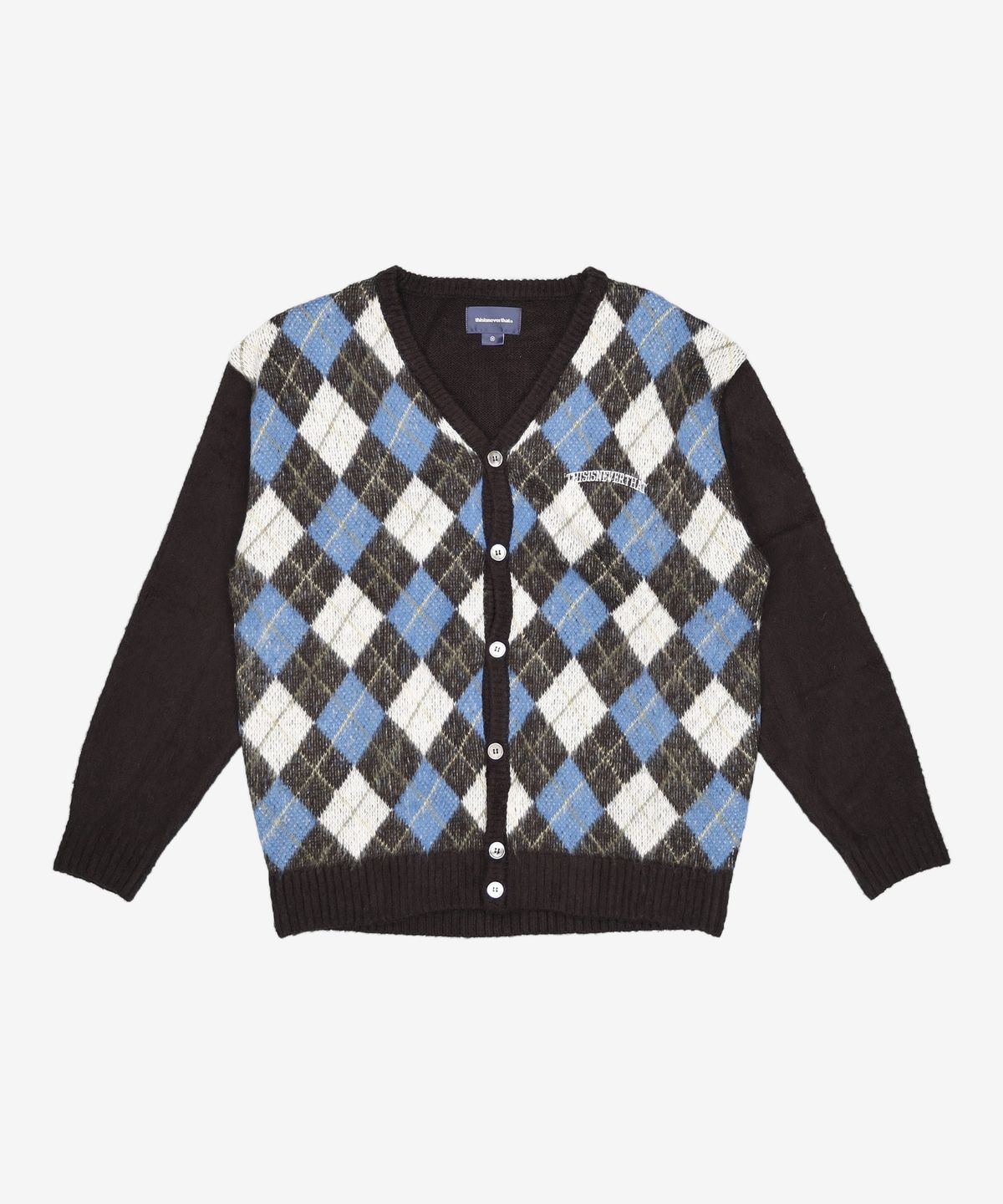 디스이즈네버댓(THISISNEVERTHAT) (FW21) Argyle Cardigan Black M