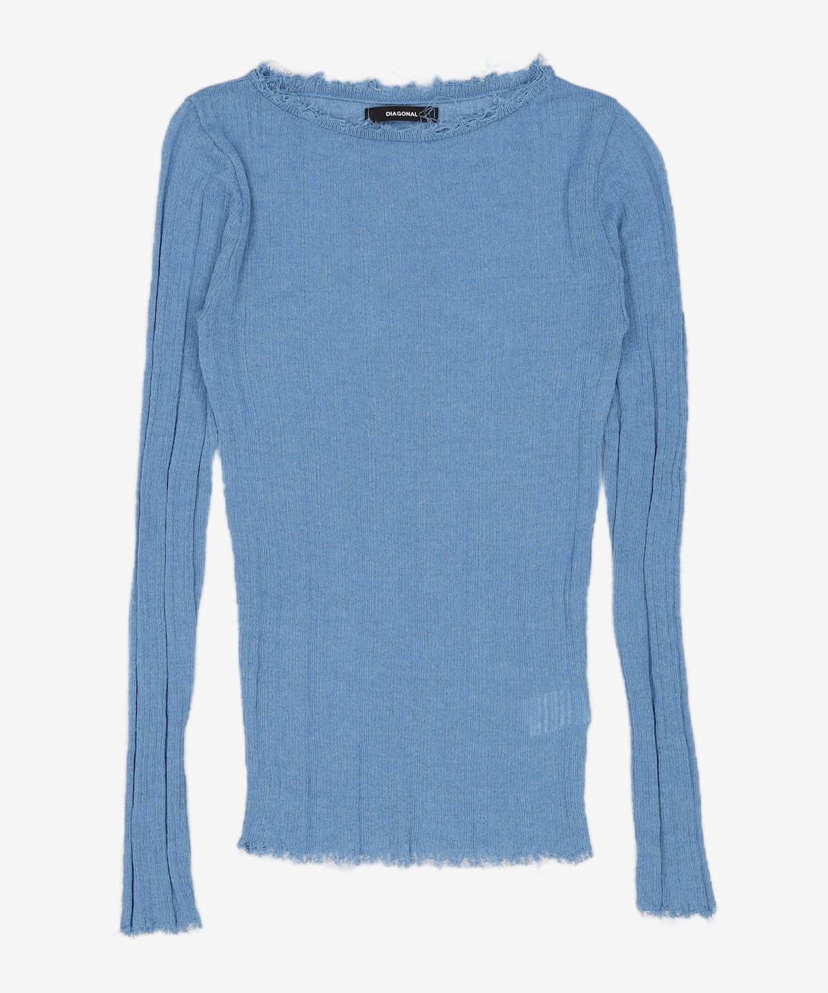 다이애그널(DIAGONAL) RIBBED SEE THROUGH KNIT (blue) XS