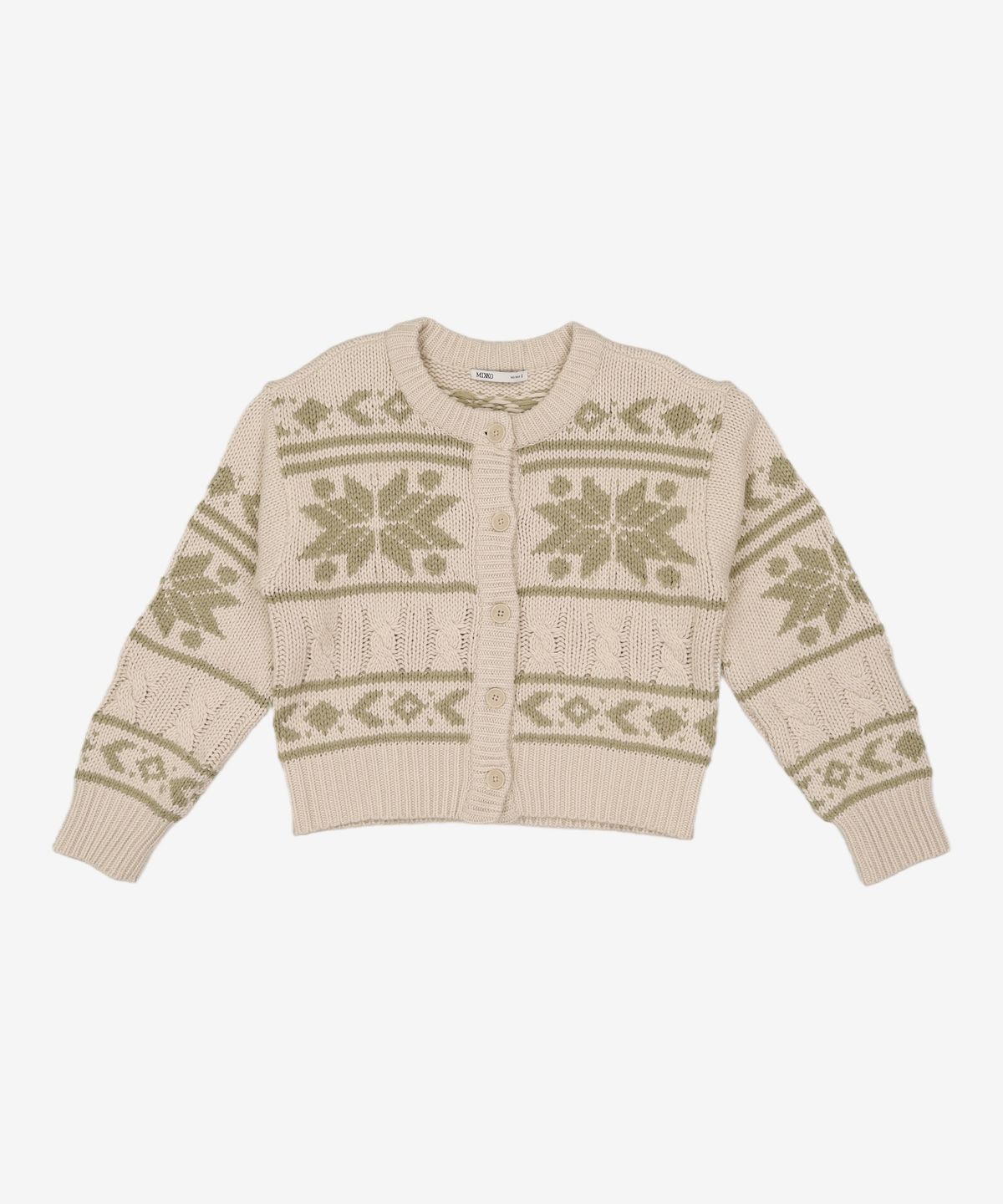 미쏘(MIXXO) 라운드 페어아일 크롭 가디건 MIWCKBV15T S