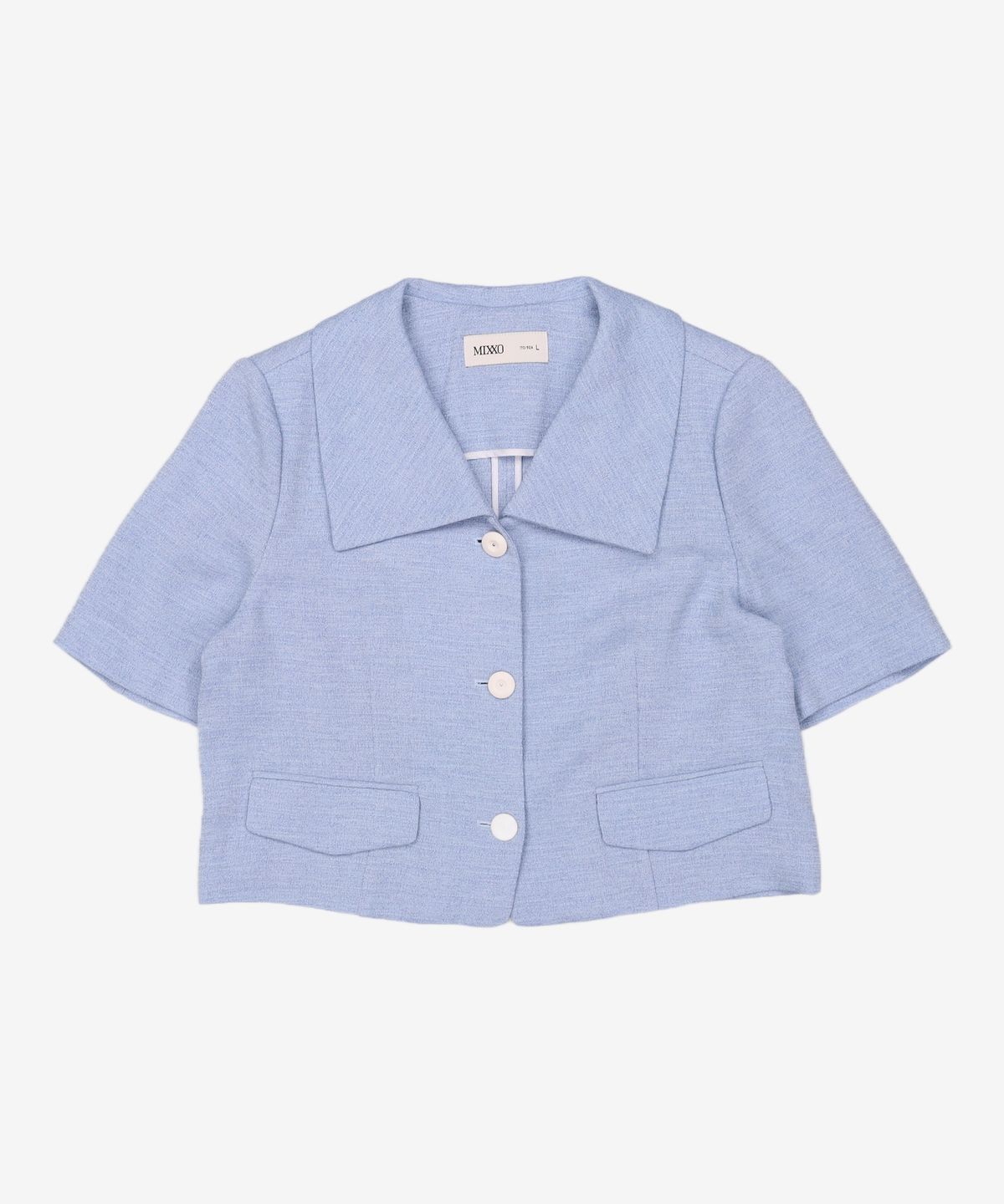 미쏘(MIXXO) 윙카라 반팔 트위드 자켓_MIWJKD512G L