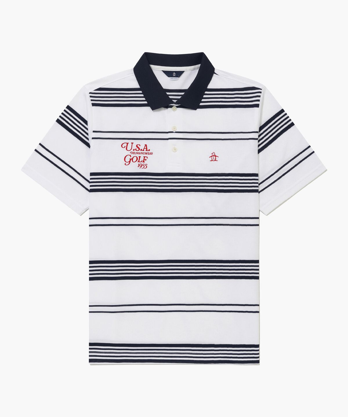 먼싱웨어(MUNSINGWEAR) 남성 스트라이프 카라티셔츠 화이트 MR211MTS61