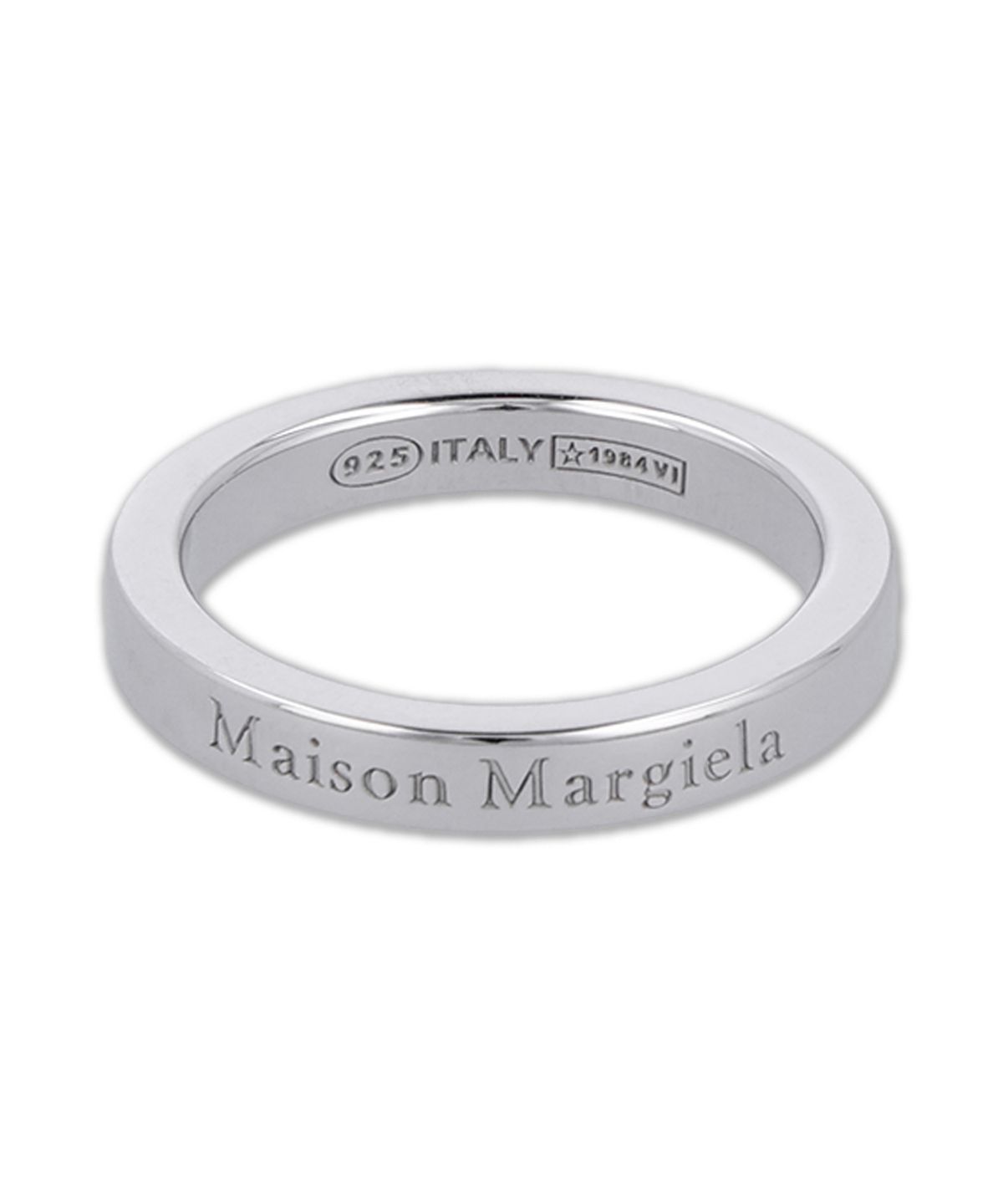 메종 마르지엘라(MAISON MARGIELA) 로고 레퍼런스 3MM 반지 - 실버 / SM1UQ0122P8865102