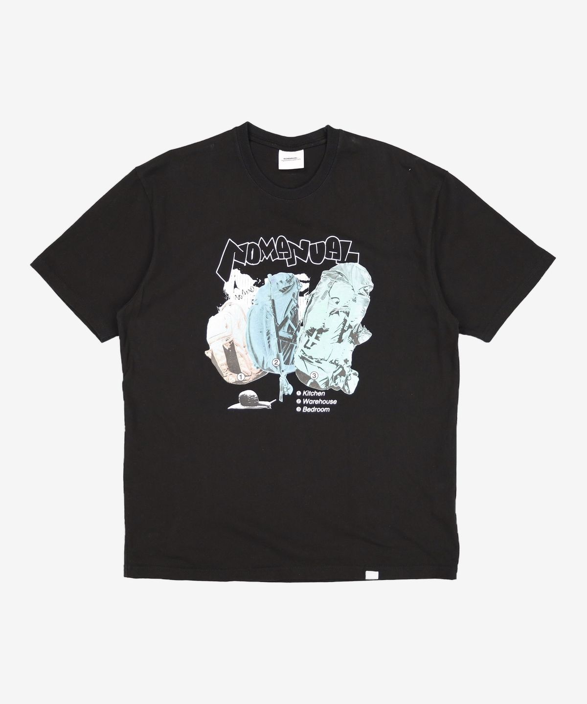 노매뉴얼(NOMANUAL) BACKPACK T-SHIRT - BLACK L