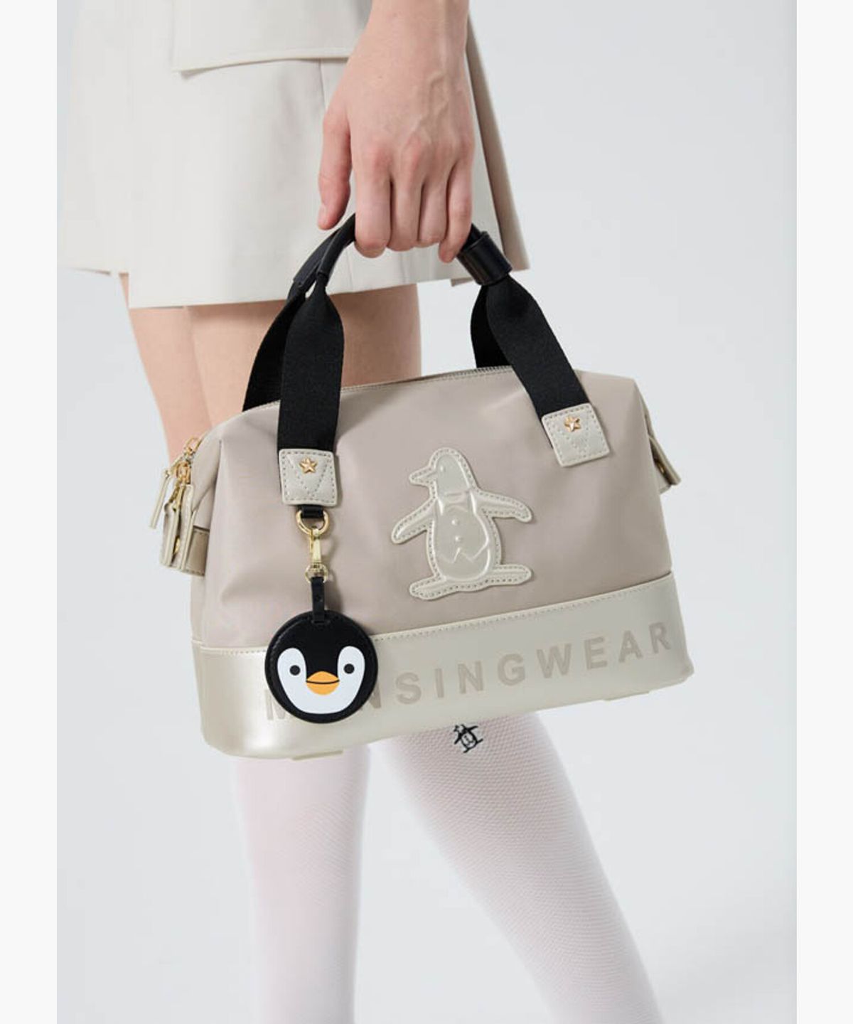 먼싱웨어(MUNSINGWEAR) 여성 볼륨 와펜 토트백 라이트 베이지 MR322LBG71