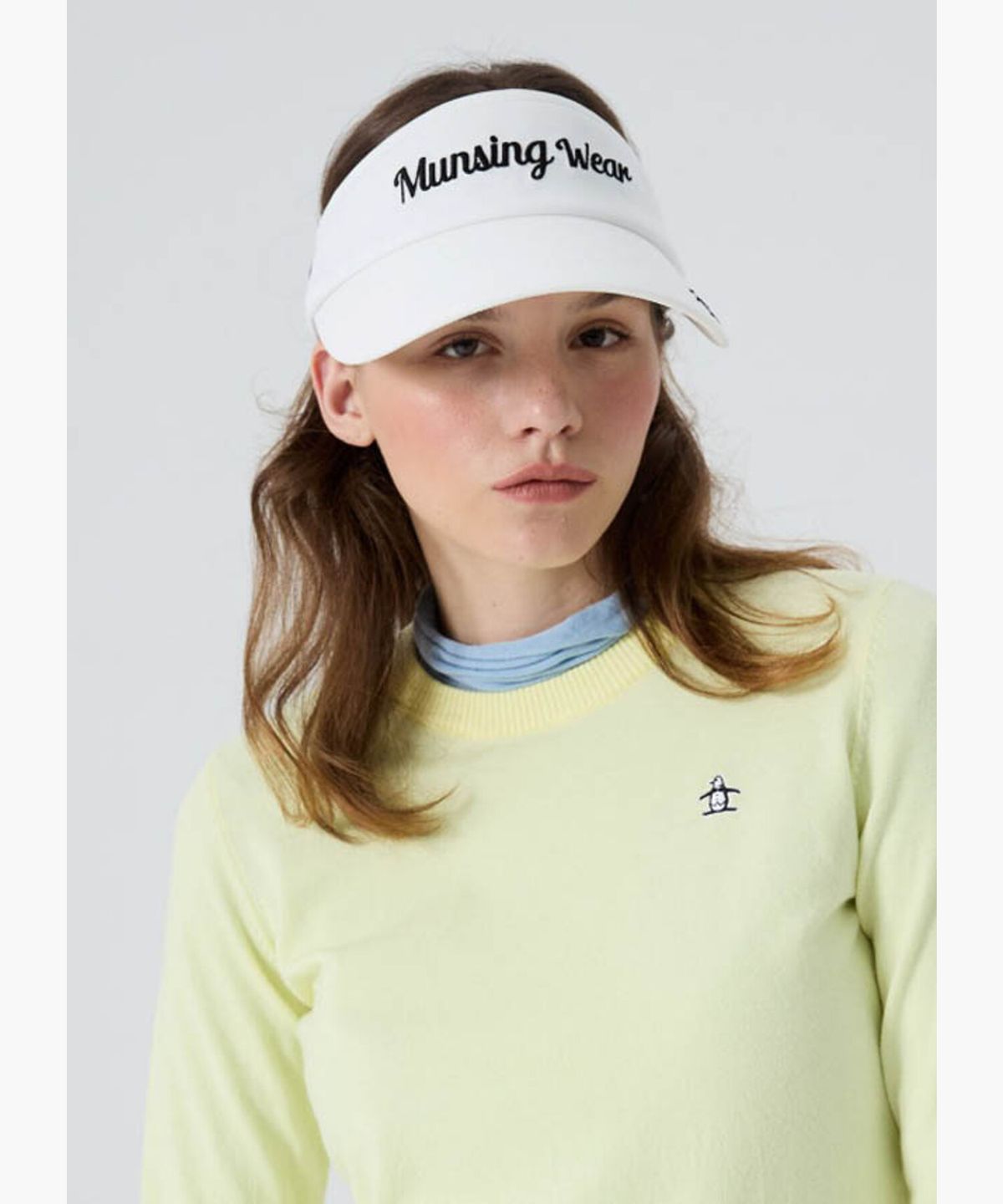 먼싱웨어(MUNSINGWEAR) 여성 리본 에센셜 바이저 화이트 MR322LCP72