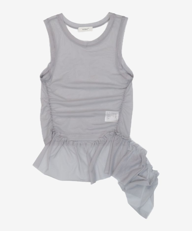 MESH FRILL SLEEVELESS TOP OS