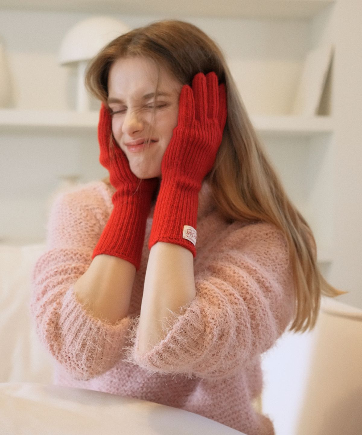 블레티(VLETI) Cashmere Whole Garment  Solid Knit Gloves (6colors)