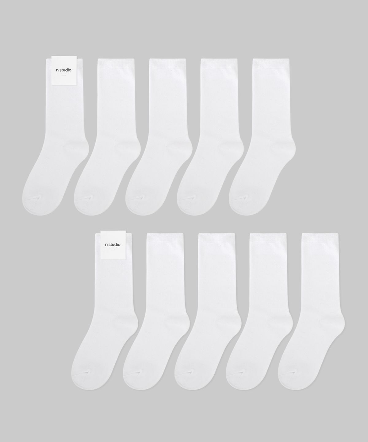 누아트 스튜디오(NUART STUDIO) [10pack] 코시모 미들 삭스 _ 화이트