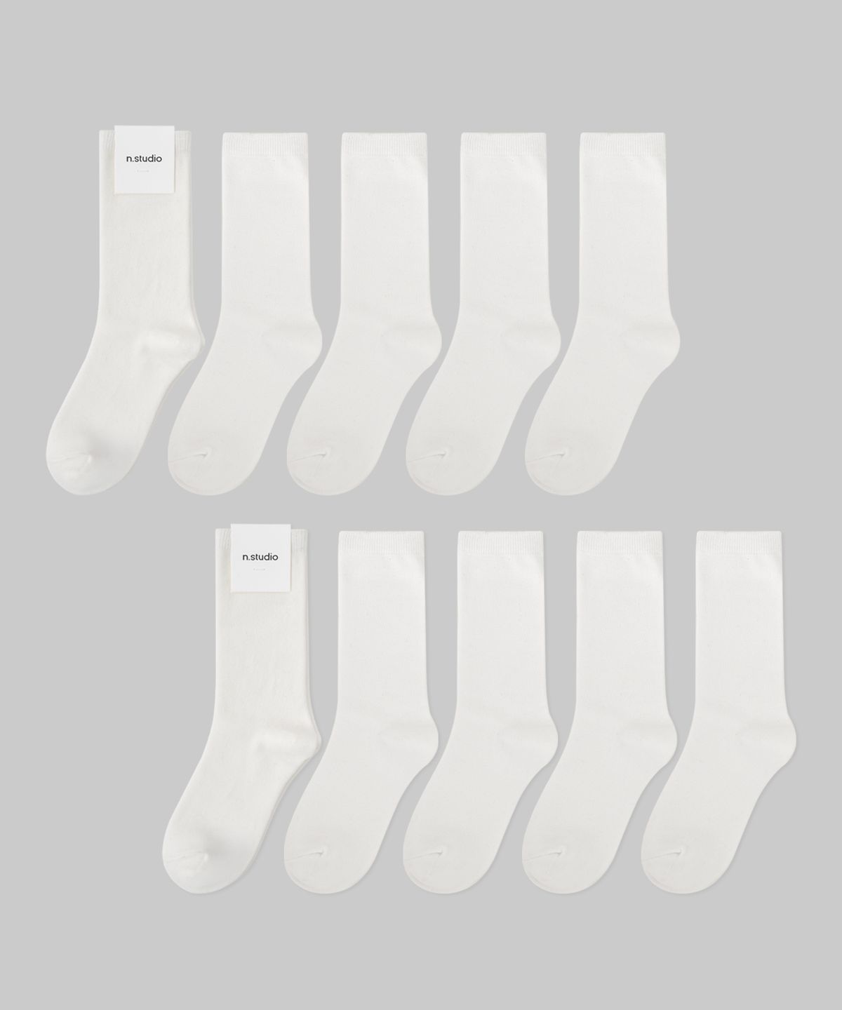 누아트 스튜디오(NUART STUDIO) [10pack] 코시모 미들 삭스 _ 코튼화이트