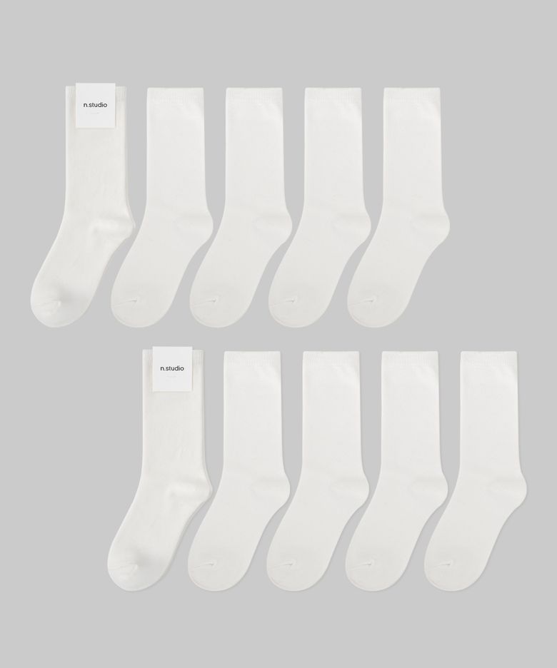 [10pack] 코시모 미들 삭스 _ 코튼화이트