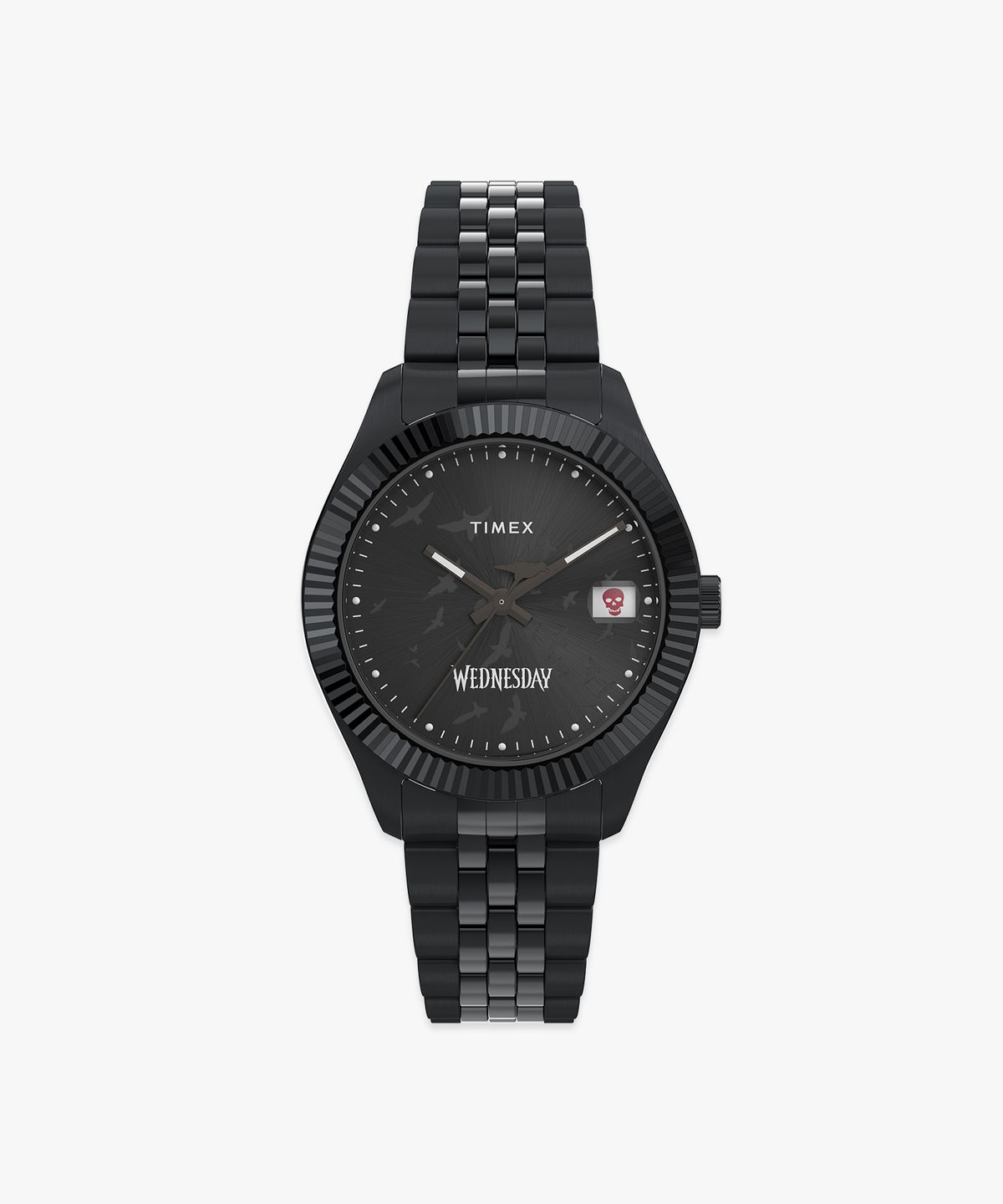 타이맥스(TIMEX) 타이맥스 x 웬즈데이 레거시 올블랙 메탈손목시계 36mm