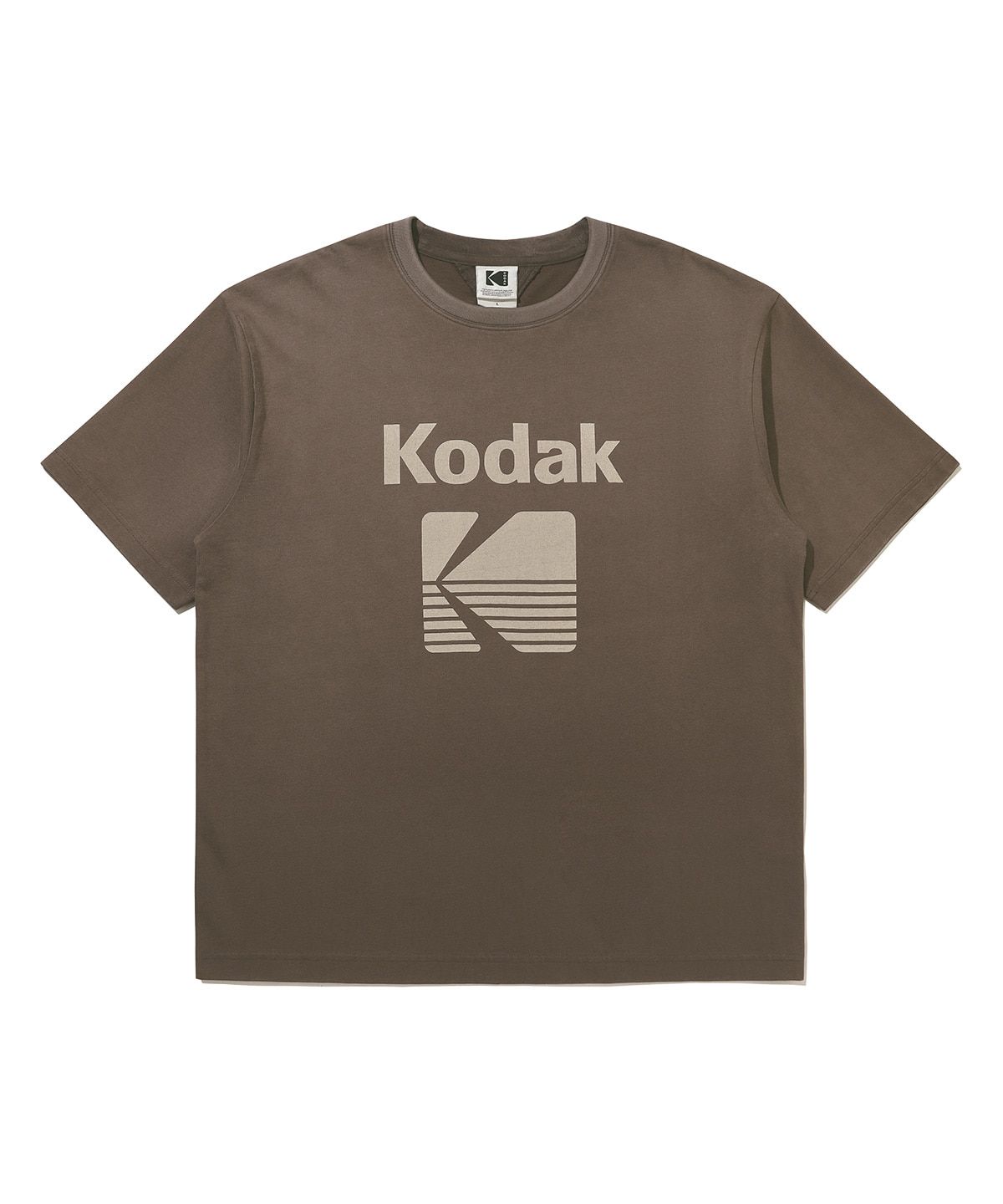 코닥(KODAK) 플래시 블러워싱 반팔 티셔츠 BROWN
