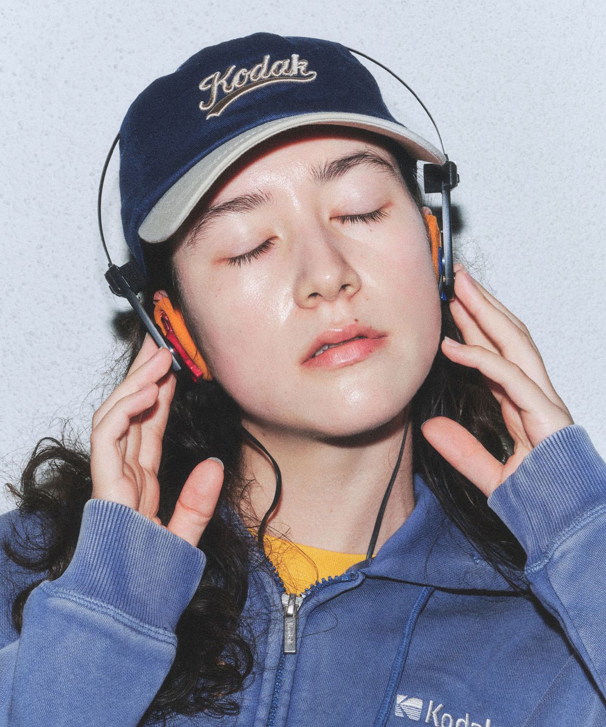 코닥(KODAK) 릴렉스핏 레터링 콤비 볼캡 NAVY