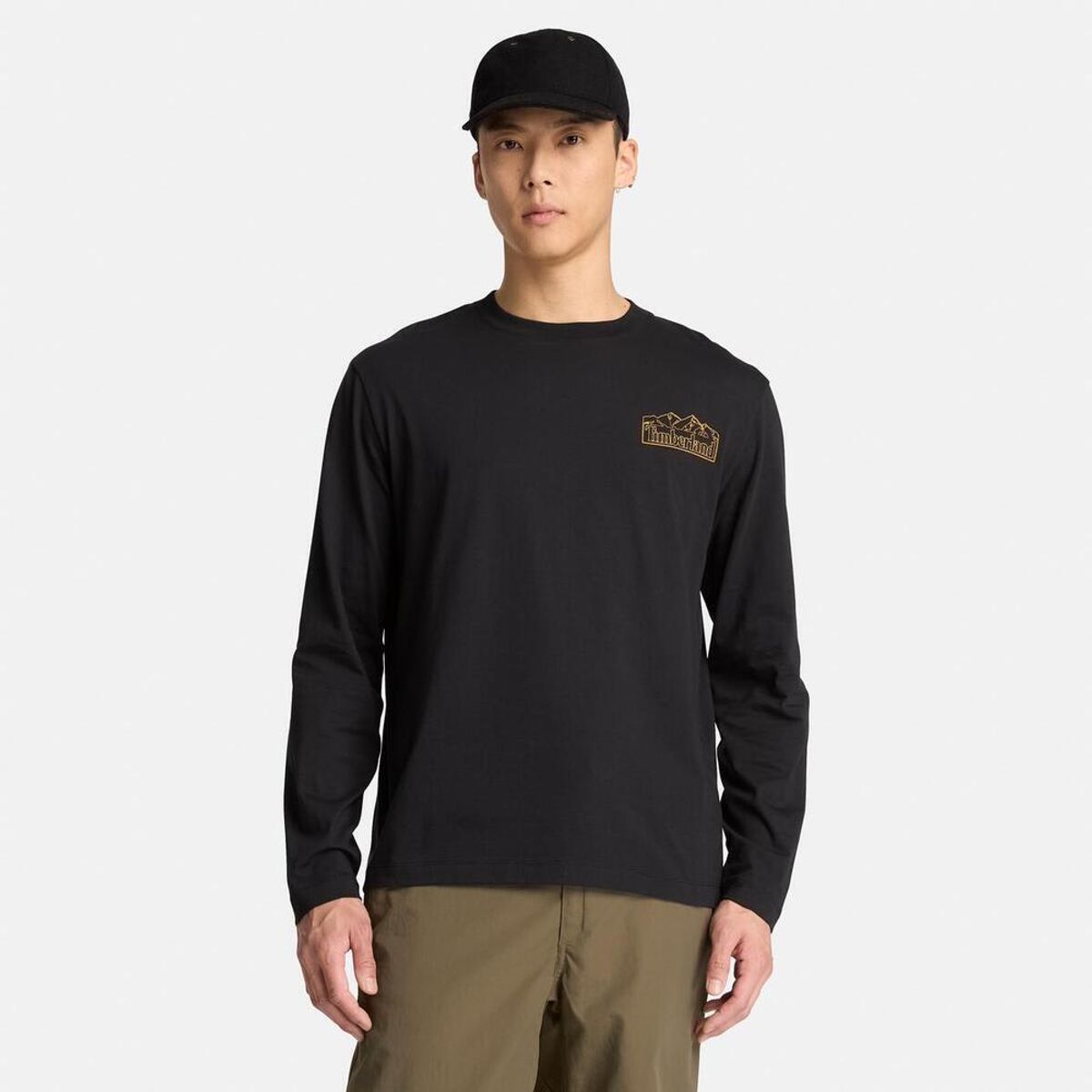 팀버랜드(TIMBERLAND) 남성 그래픽 롱슬리브 티셔츠 블랙_TB0A2CM80011