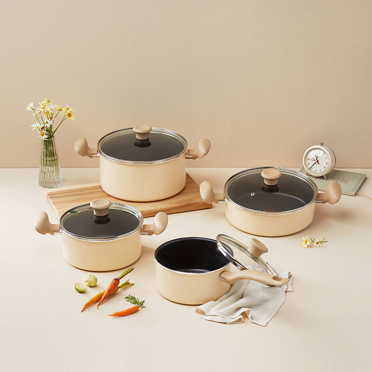 테팔(TEFAL) 인덕션 티타늄1X 데이지 냄비 4P세트