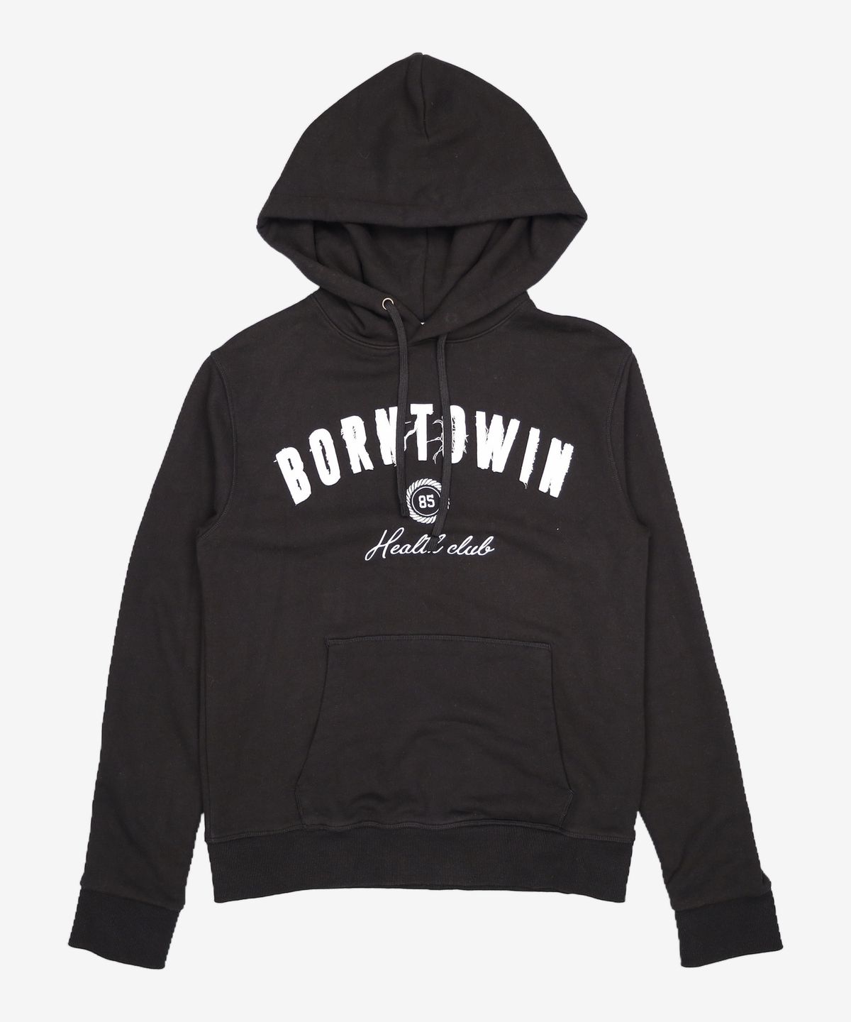 본투윈(BORN TO WIN) BORNTOWIN PATCH MUSCLE FIT HOODIE [BLACK] 1