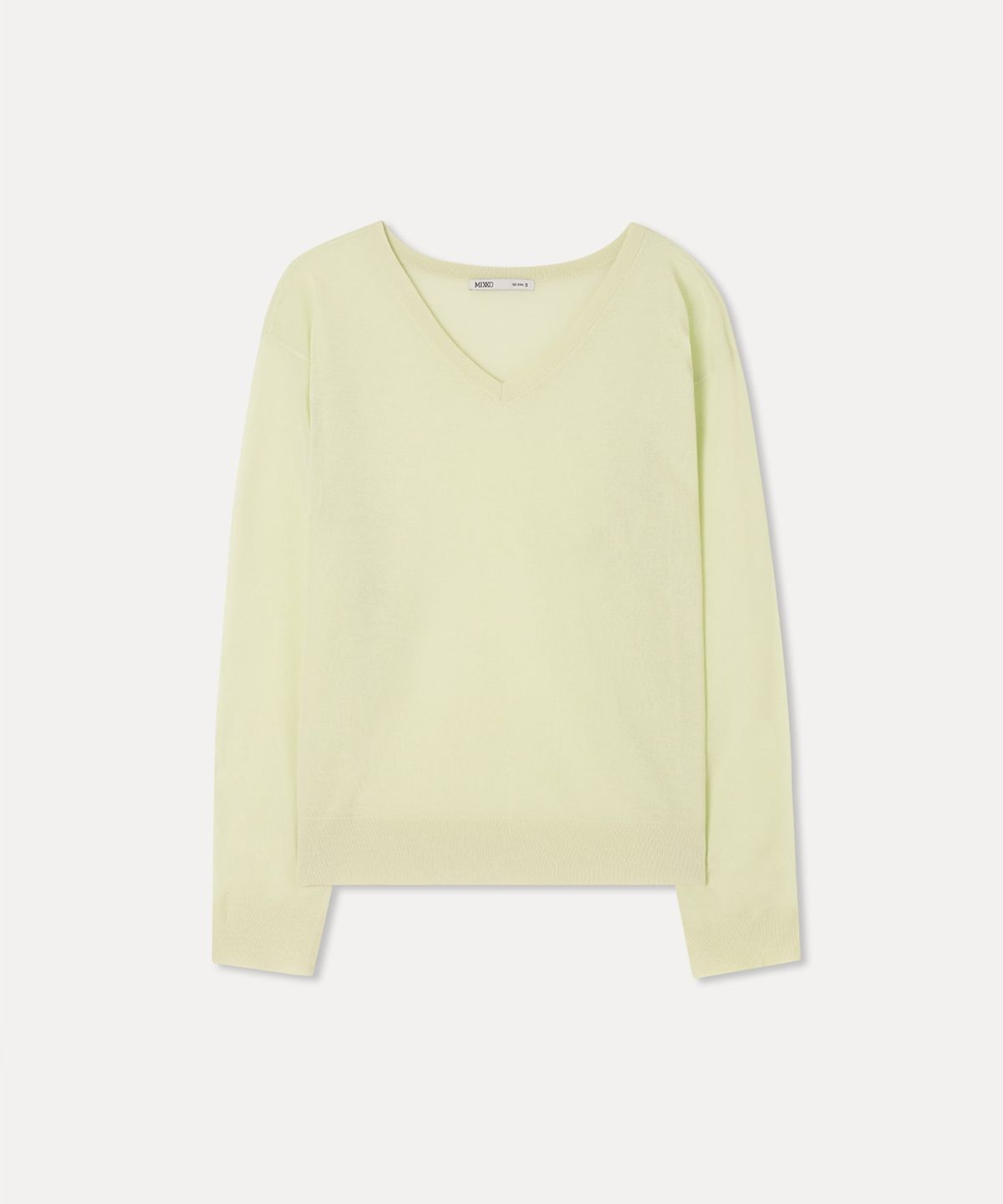 미쏘(MIXXO) 시스루 브이넥 니트_MIWKAG919T