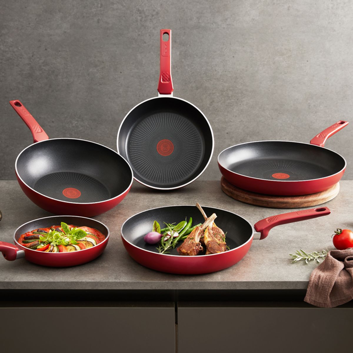 테팔(TEFAL) 인덕션 티타늄2X 데일리 엑스퍼트 프라이팬 5P세트