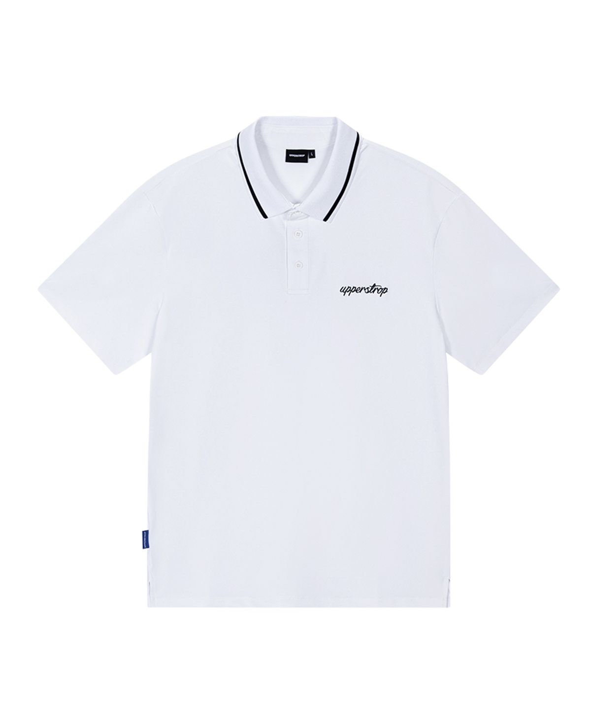 어퍼스트롭 골프(UPPERSTROP GOLF) [UMTF1016-02] 남성 레터링 반팔 카라 티셔츠 화이트