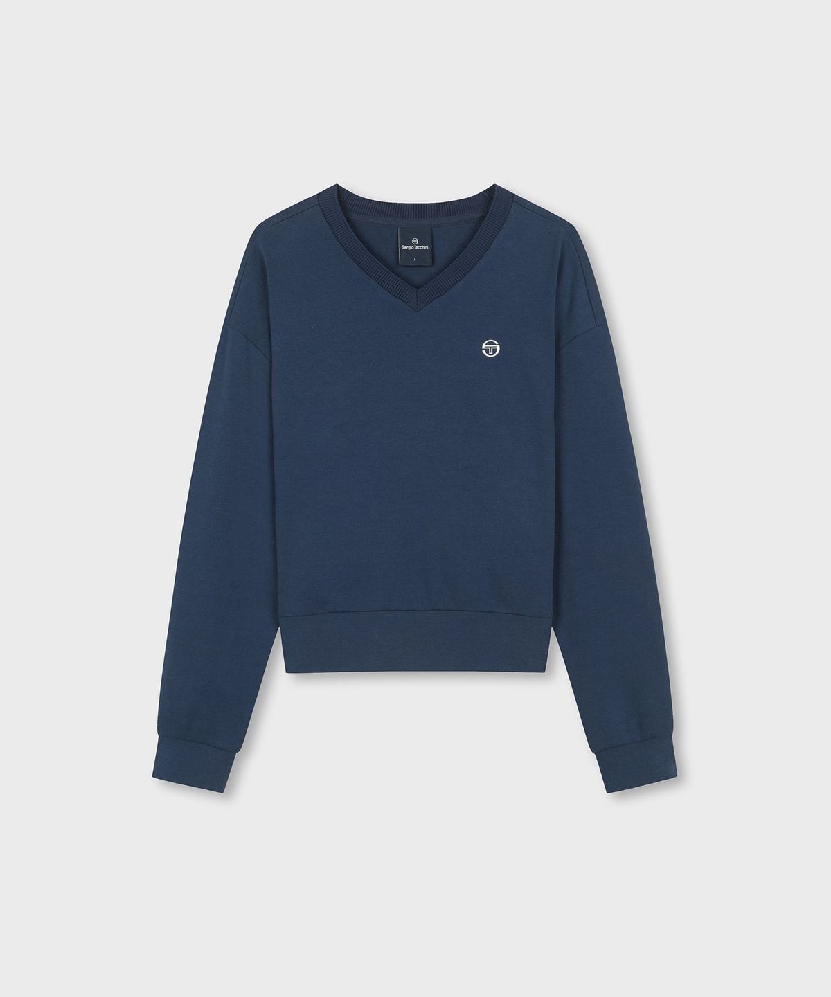 세르지오 타키니(SERGIO TACCHINI) W 액티브 크롭 브이넥 맨투맨 (Navy)