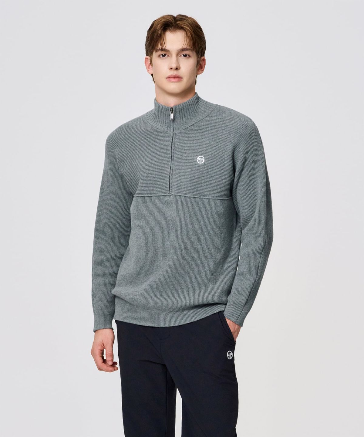 세르지오 타키니(SERGIO TACCHINI) M 하프집 스웨터 (D.Grey)