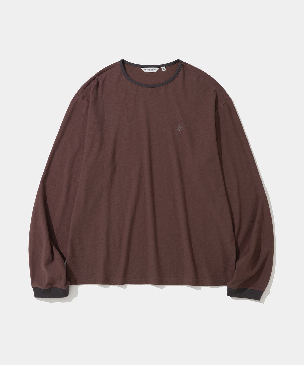 유니폼브릿지(UNIFORM BRIDGE) slub ringer l/s t-shirt brown red