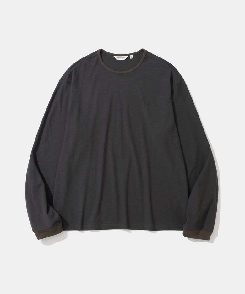 slub ringer l/s t-shirt charcoal