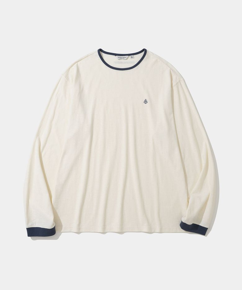 slub ringer l/s t-shirt ivory
