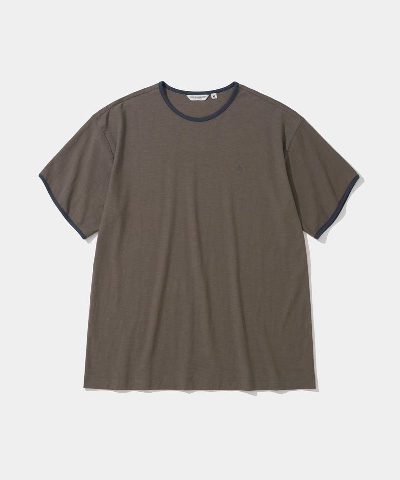 slub ringer s/s t-shirt brown