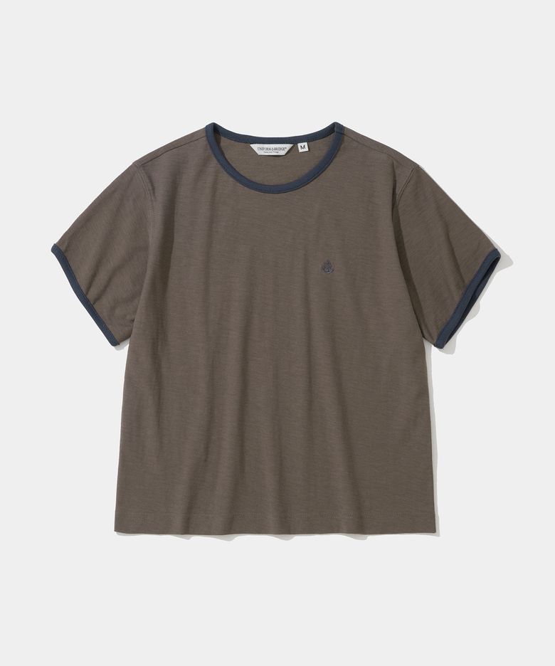 (w) slub ringer s/s t-shirt brown