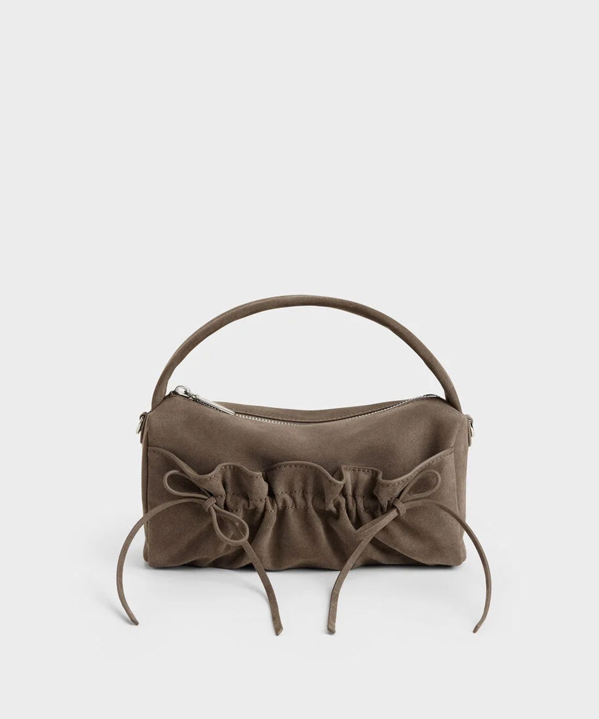찰스앤키스(CHARLES & KEITH) 리스 셔링 보우 탑 핸들 백 스톤 그레이 CK2-50671909-1