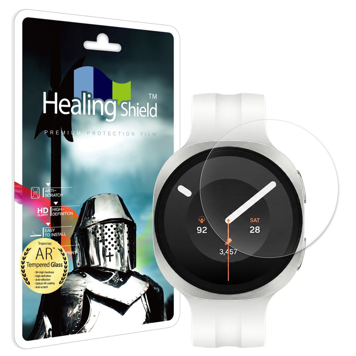 힐링쉴드(HEALINGSHIELD) 갤럭시워치9 40mm AR 고화질 강화유리필름 1매