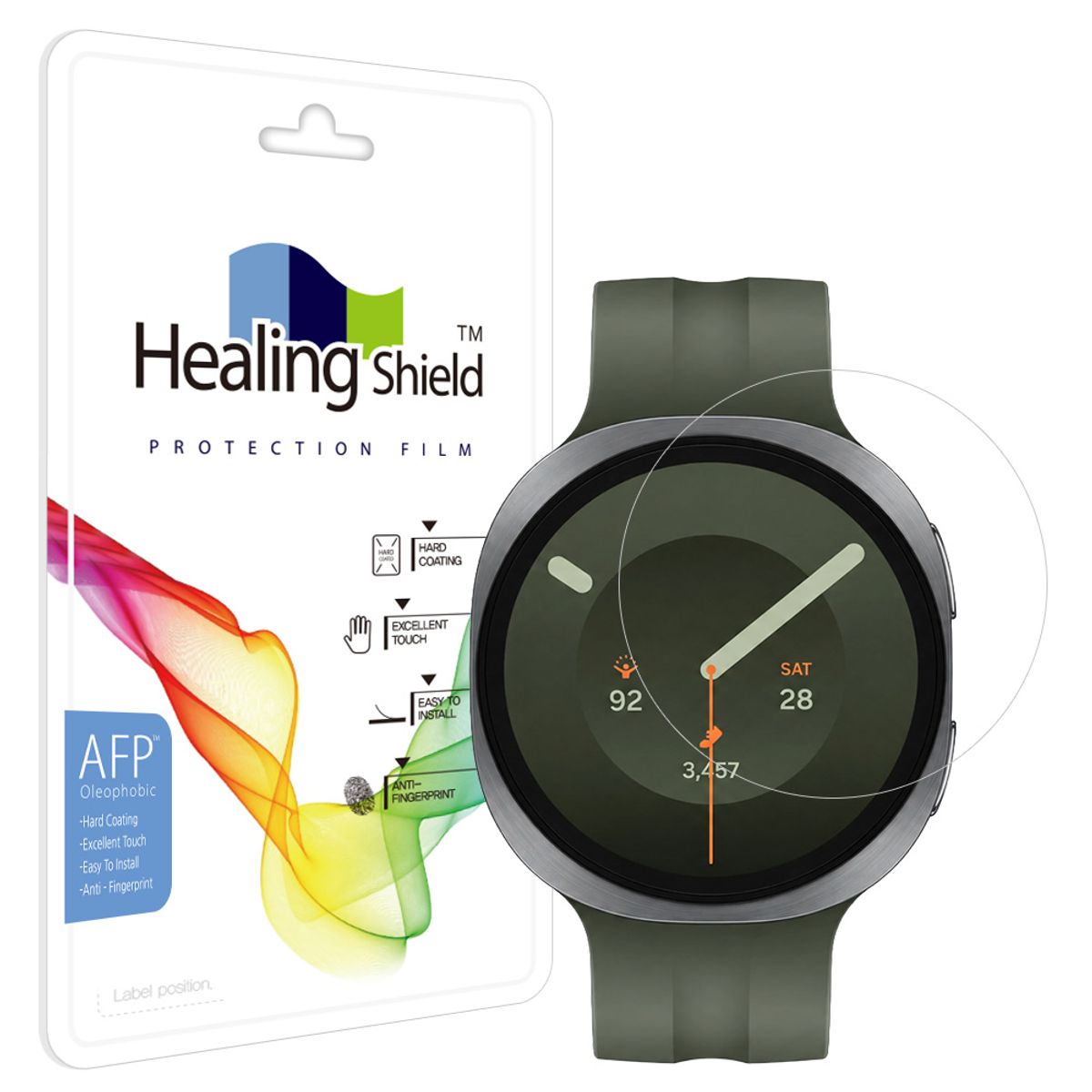 힐링쉴드(HEALINGSHIELD) 갤럭시워치9 44mm 올레포빅 고광택 액정보호필름 2매