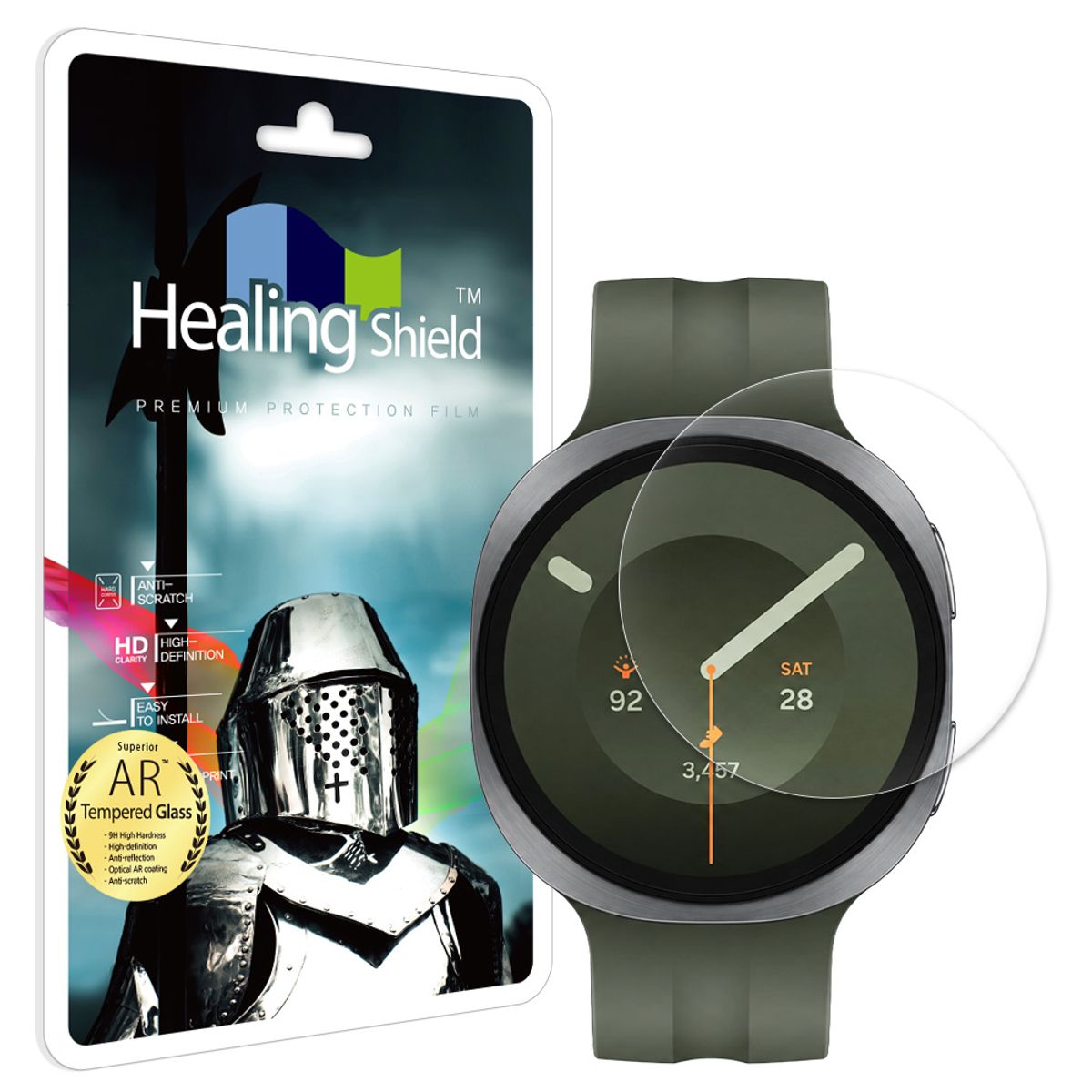 힐링쉴드(HEALINGSHIELD) 갤럭시워치9 44mm AR 고화질 강화유리필름 1매
