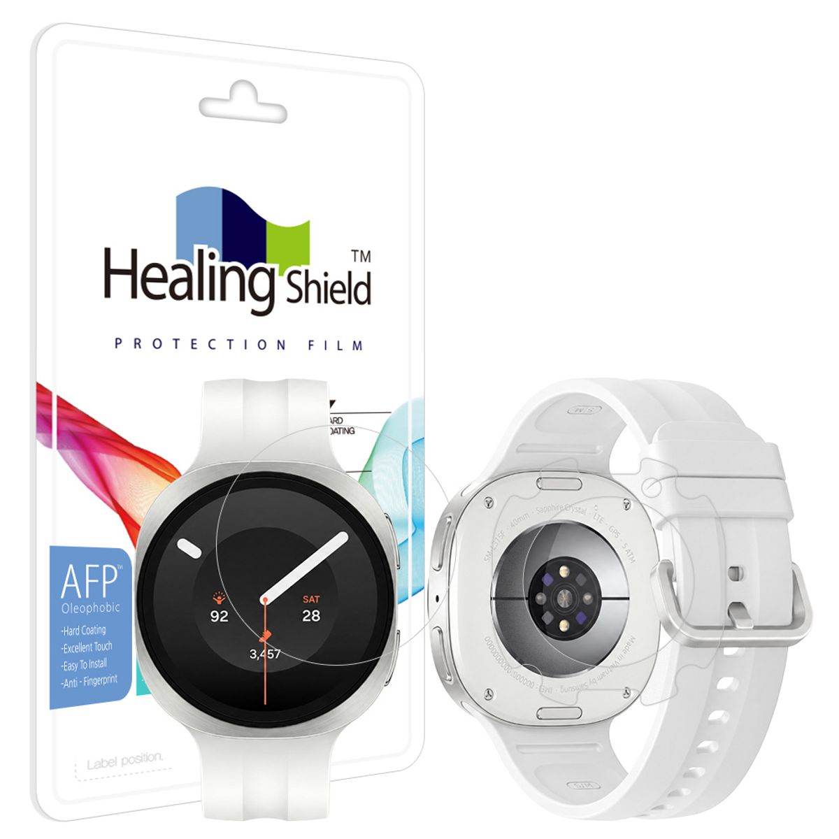 힐링쉴드(HEALINGSHIELD) 갤럭시워치9 40mm 올레포빅 액정보호필름 2매 무광후면필름 2매
