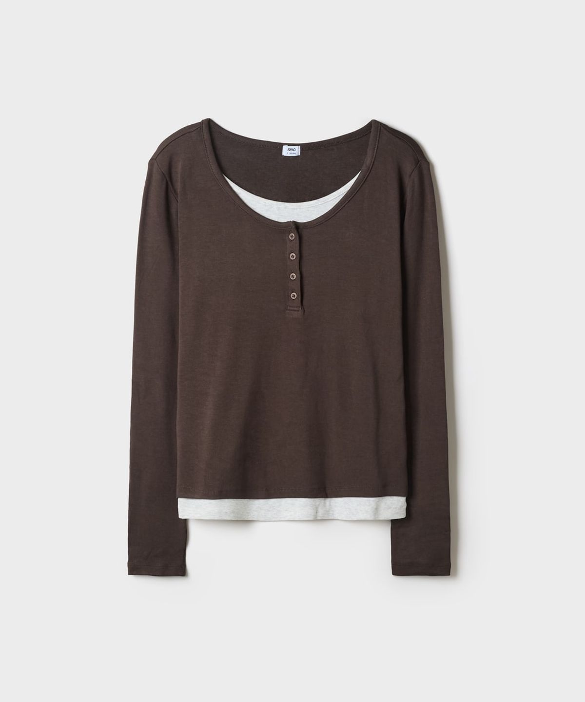 스파오(SPAO) 헨리넥 레이어드 긴팔티_SPLWG49G03