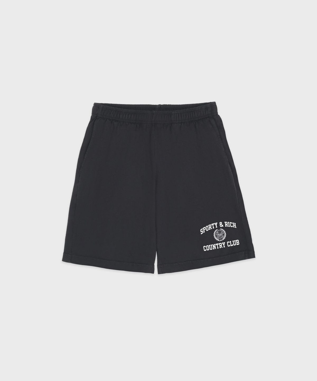 스포티앤리치(SPORTY&RICH) 바시티 크레스트 짐 쇼츠 - 카본 R263AU7027