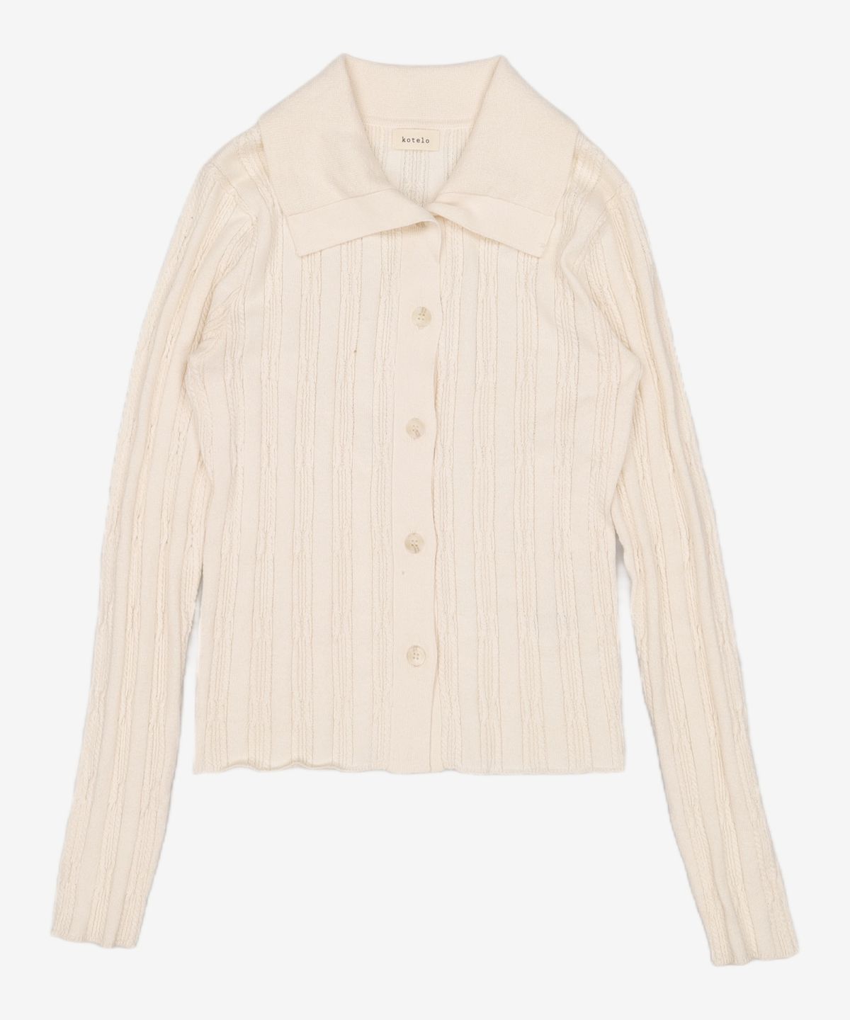 코텔로(KOTELO) Cotton Blended Collar Cardigan  Ivory S