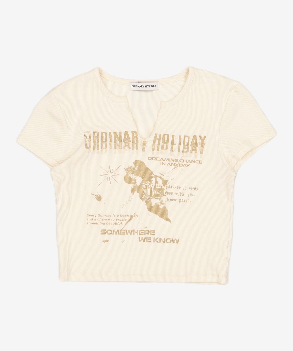 오디너리 홀리데이(ORDINARY HOLIDAY) 걸 프린트 티셔츠 [CREAM] FREE