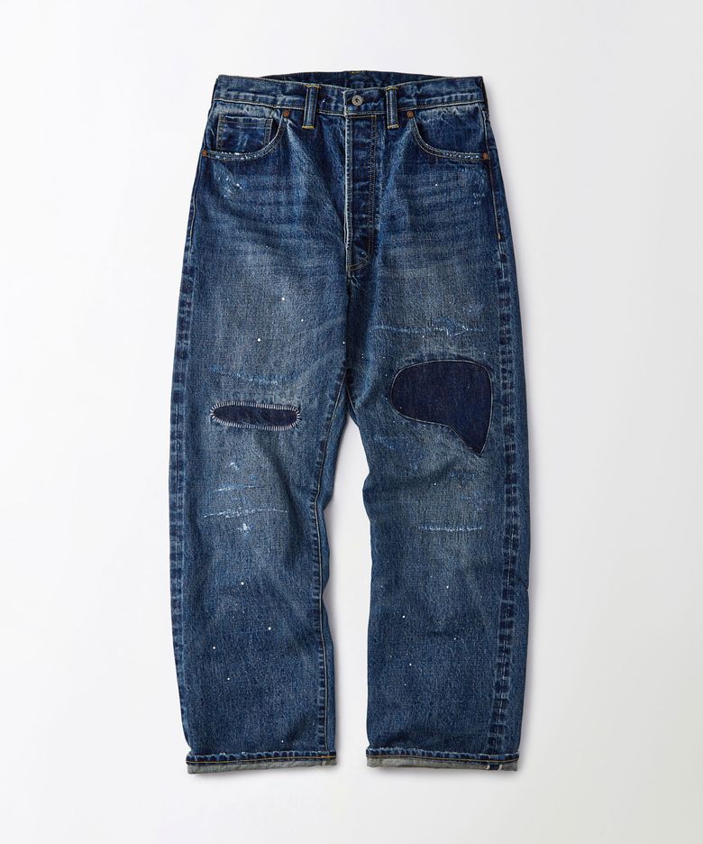 W.W. II SELVEDGE STRAIGHT PANTS_REPAIR BLUE