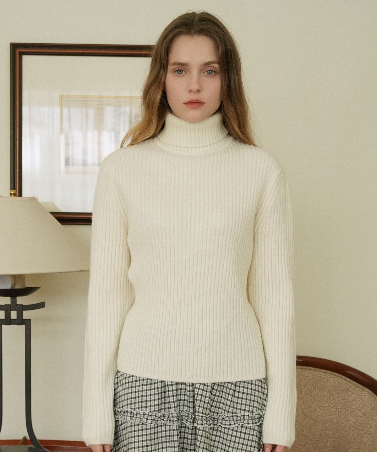 블레티(VLETI) Turtleneck Loose Fit Knit (Cream)