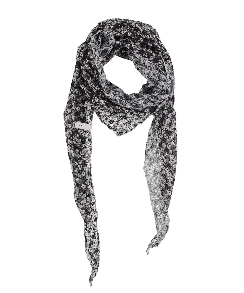 FLORAL PATTERN SCARF (BLACK)