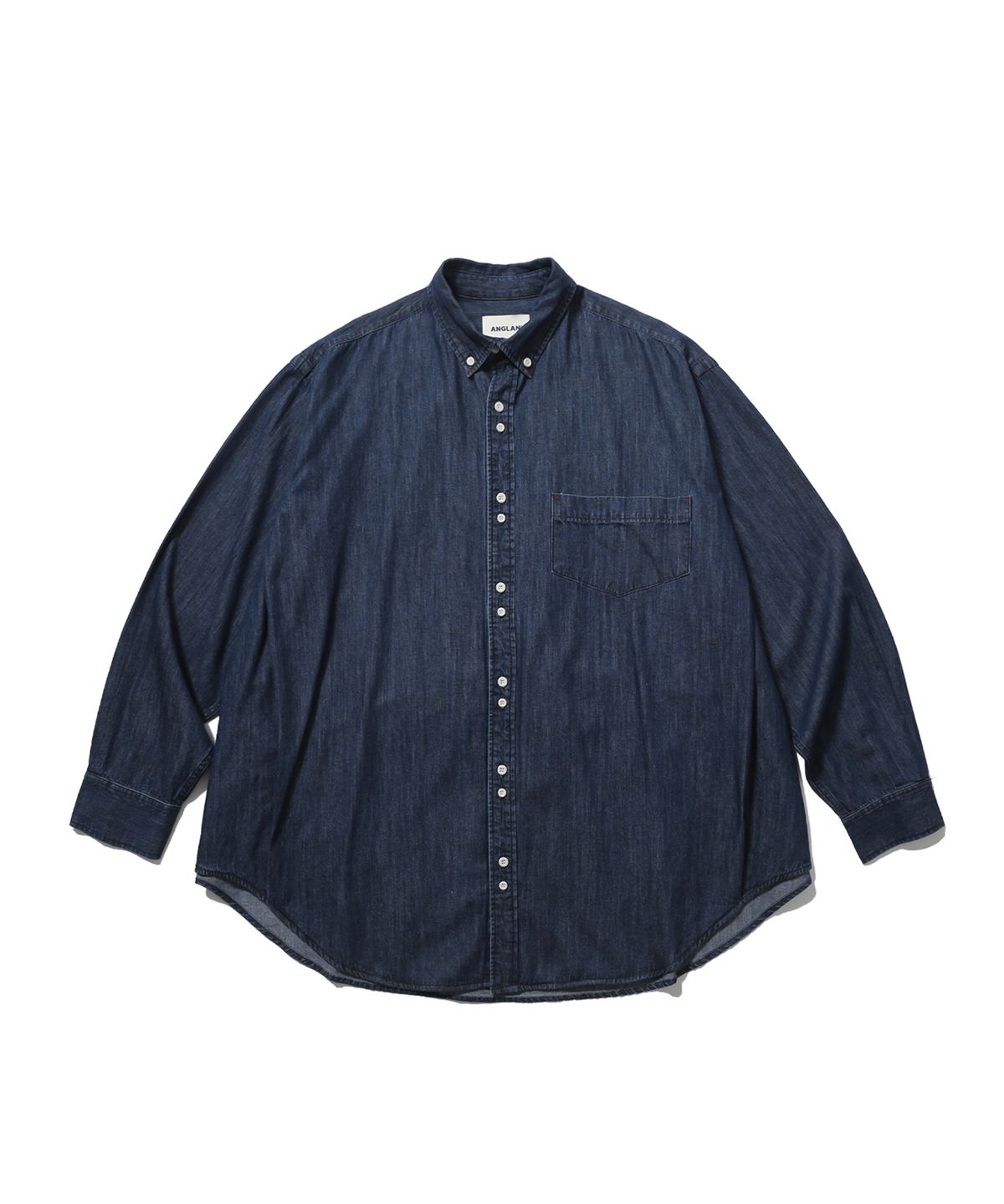 앵글런(ANGLAN) Double Button Denim Shirt - Indigo
