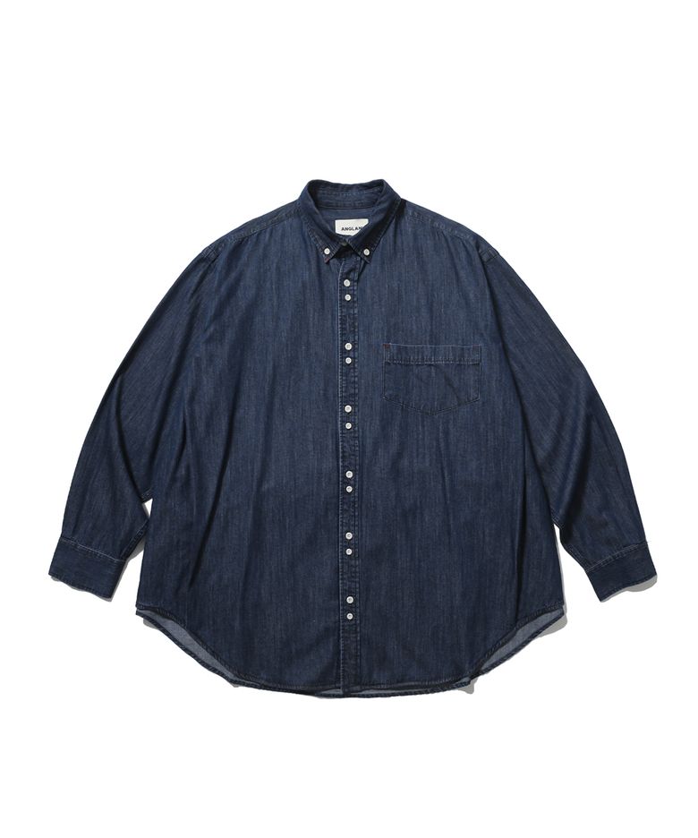 Double Button Denim Shirt - Indigo