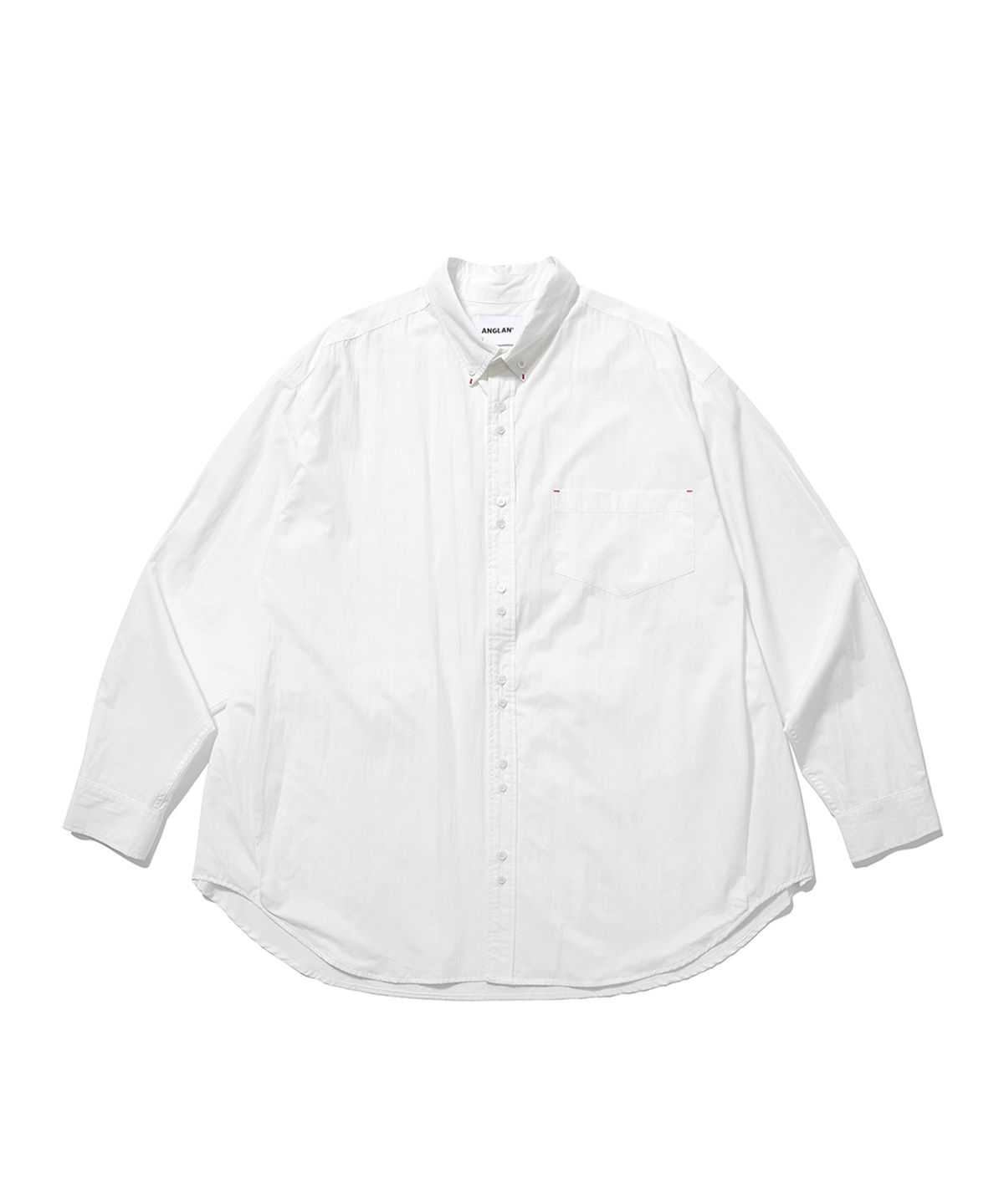 앵글런(ANGLAN) Double Button Solid Shirt - White
