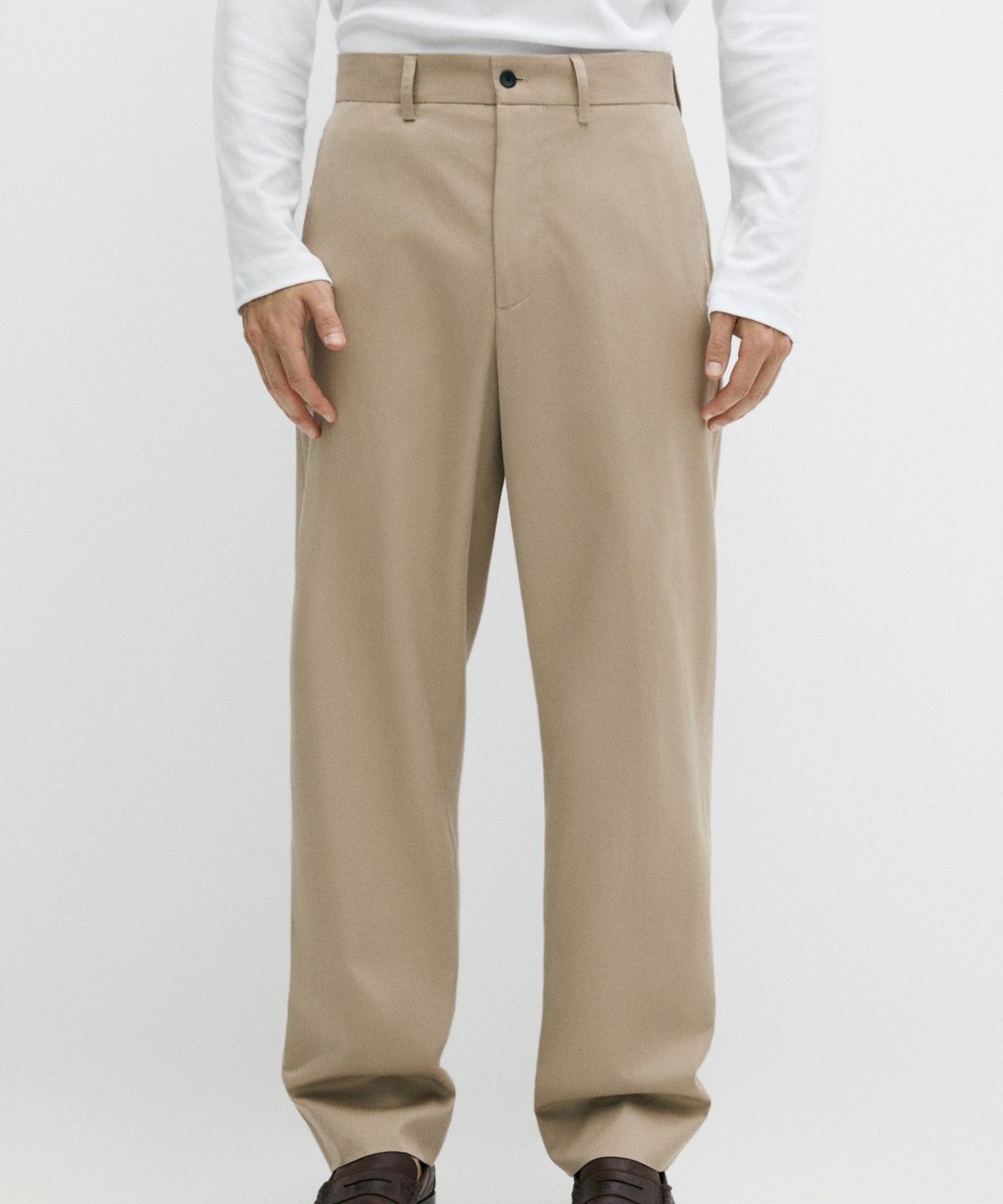 마시모두띠(MASSIMO DUTTI) 100% 코튼 와이드 핏 팬츠
