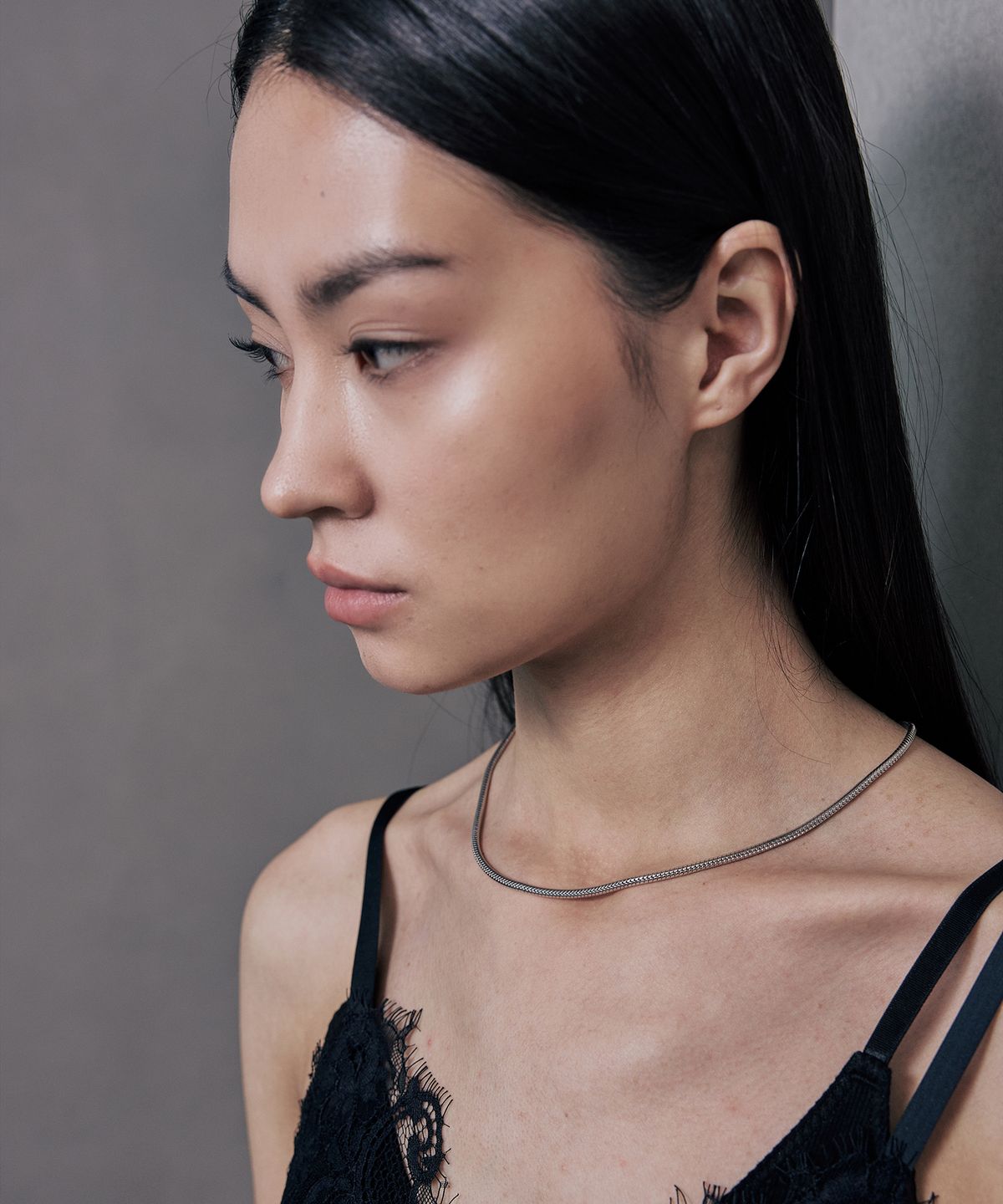그라스마티네(GRASSE MATINEE) Pipe Snake Chain Necklace Silver