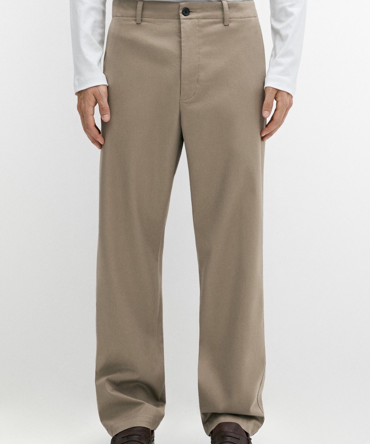 마시모두띠(MASSIMO DUTTI) 코튼 블렌드 스트레이트 핏 팬츠