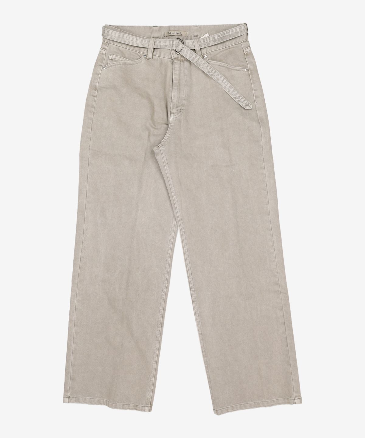 넌블랭크(NONBLANK) 다잉 데님 팬츠_GREYISH KHAKI L